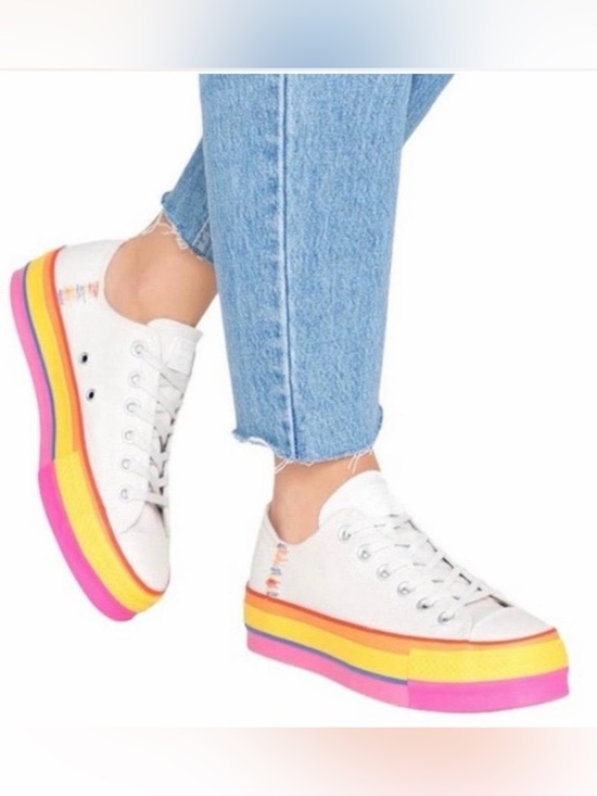 Converse Shoes - Converse Lift Ox Rainbow Platform 564992C Women SZ 10.5 Excellent